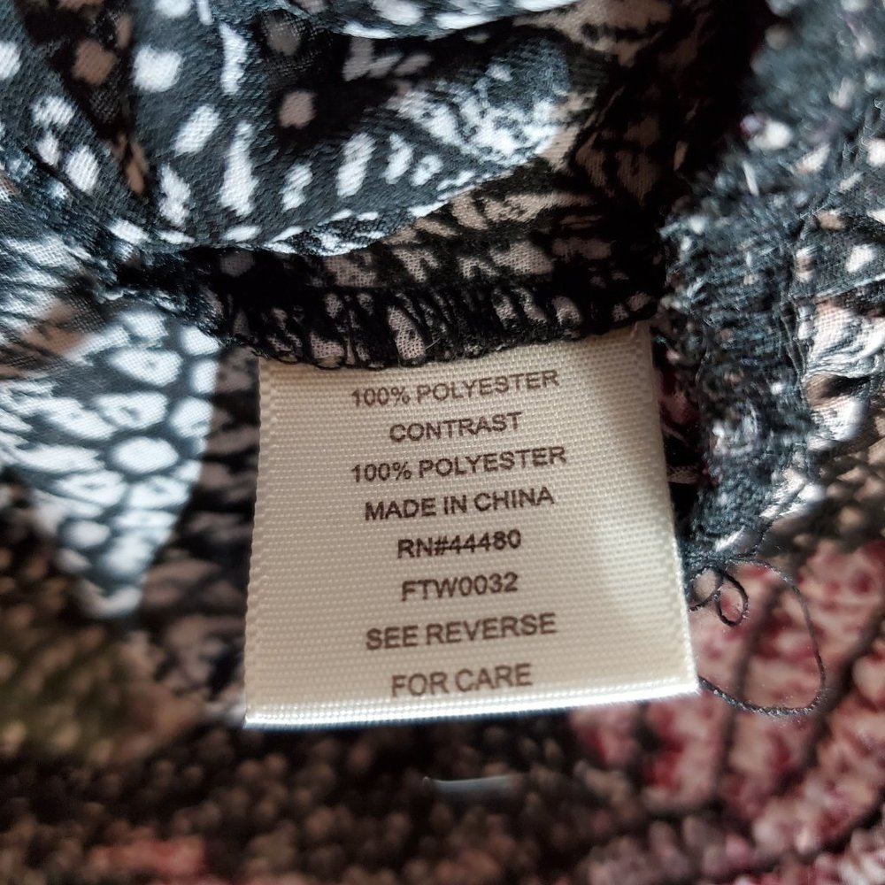 love, Fire Black and Pink Crop Top Dotted Print Long Sleeve Sheer Crop T… - Picture 7 of 8